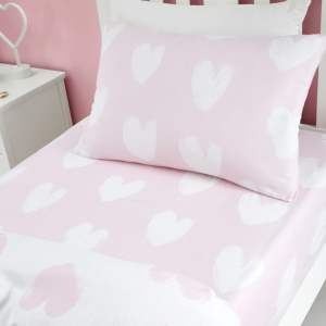 Flanelové dětské prostěradlo do postýlky 70×140 cm Hearts – Catherine Lansfield