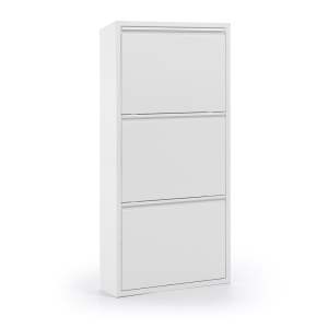Bílý kovový botník se 3 výklopnými zásuvkami Kave Home Rox