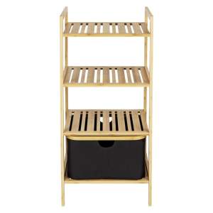 Černý/přírodní bambusový koupelnový regál 44×93,5 cm Ecori – Wenko