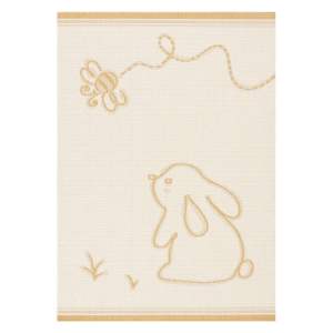 Žluto-béžový antialergenní dětský koberec 170×120 cm Rabbit and Bee – Yellow Tipi