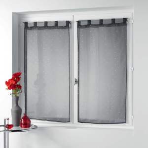 Antracitové voálové záclony v sadě 2 ks 60×90 cm Orion – douceur d’intérieur