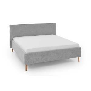 Světle šedá čalouněná dvoulůžková postel s úložným prostorem s roštem 180×200 cm Riva – Meise Möbel