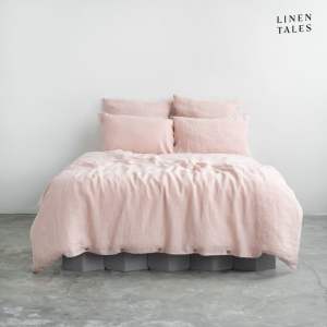 Světle růžové lněné povlečení na jednolůžko 140×200 cm – Linen Tales