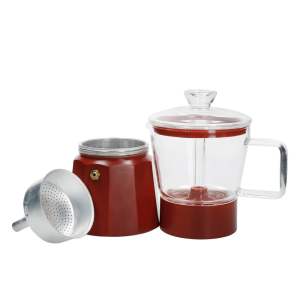 Červená moka konvička z nerezové oceli 0.29 l La Cafetiere Verona – Kitchen Craft