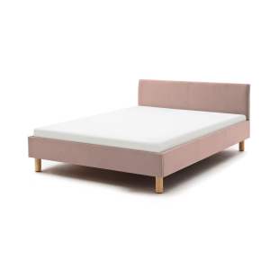 Růžová čalouněná dvoulůžková postel 140×200 cm Lena – Meise Möbel