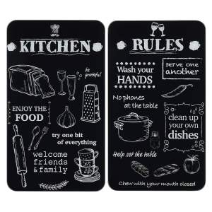 Kryty na sporák z tvrzeného skla v sadě 2 ks 52×30 cm Kitchen Rules – Maximex