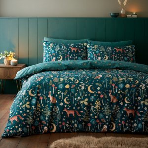 Tmavě zelené povlečení na dvoulůžko 200×200 cm Enchanted Twilight – Catherine Lansfield