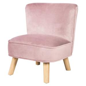 Světle růžové sametové dětské křesílko Lil Sofa – Roba