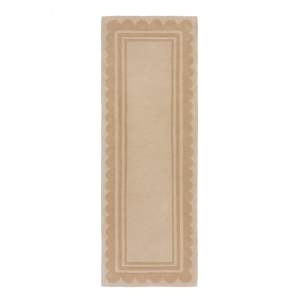 Ručně tkaný vlněný běhoun v přírodní barvě 80×230 cm Lois Scallop – Flair Rugs