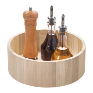 Otočný kuchyňský organizér ze dřeva paulownia iDesign Tall, ø 26,7 cm