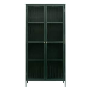 Tmavě zelená kovová vitrína 90×190 cm Bronco – Unique Furniture