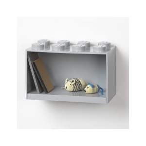 Dětská šedá nástěnná police LEGO® Brick 8