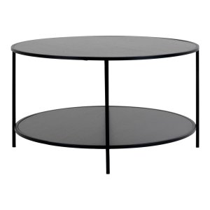 Černý kulatý konferenční stolek s černou deskou ø 80 cm Vita – House Nordic
