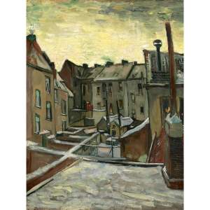Obraz – reprodukce 50×70 cm Houses Seen from the Back, Vincent van Gogh – Fedkolor