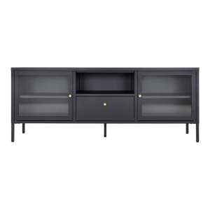 Černý kovový TV stolek 150x60x35 cm Dalby – House Nordic