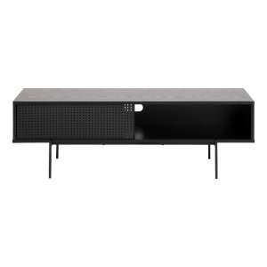 Černý TV stolek v dekoru jasanu 140×45 cm Angus – Actona