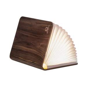 Hnědá LED stolní lampa s textilním stínidlem (výška 2,5 cm) Booklight – Gingko