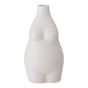 Bílá kameninová váza Bloomingville Elora, výška 18 cm