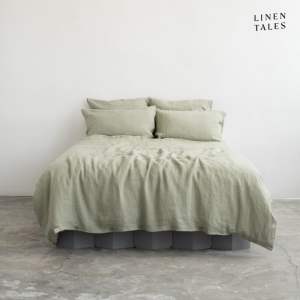 Světle zelené lněné povlečení na dvoulůžko 200×200 cm – Linen Tales