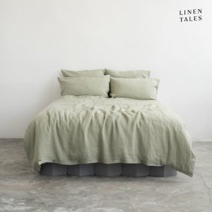 Světle zelené lněné povlečení na jednolůžko 140×200 cm – Linen Tales