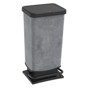 Šedý pedálový odpadkový koš z recyklovaného plastu 40 l Paso – Rotho