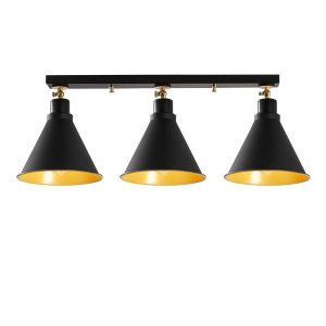 Černé stropní svítidlo pro 3 žárovky Opviq lights Berceste Short