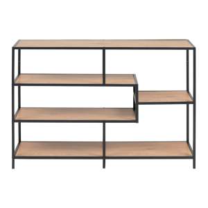 Černá/přírodní knihovna v dekoru dubu 114×78 cm Seaford – Actona