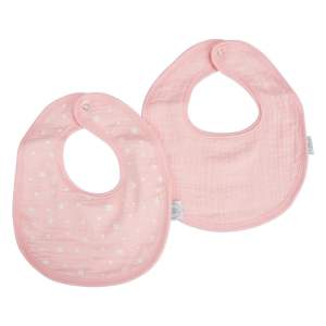 Růžové mušelínové bryndáky v sadě 2 ks – Bébé Douceur