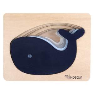 Dřevěné vkládací puzzle Whale – Kindsgut