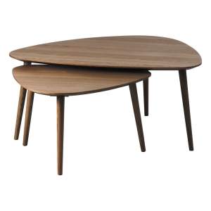 Hnědé konferenční stolky v dekoru dubu v sadě 2 ks 70×100 cm Adda – Unique Furniture