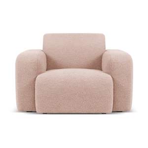 Růžové křeslo z textilie bouclé Molino – Micadoni Home