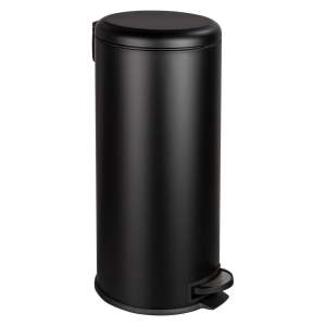 Černý odpadkový koš Wenko Leman Easy Close, 30 l