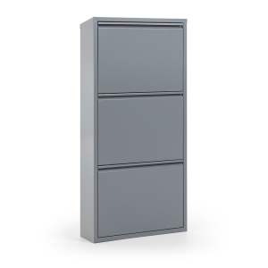 Šedý kovový botník se 3 výklopnými zásuvkami Kave Home Rox