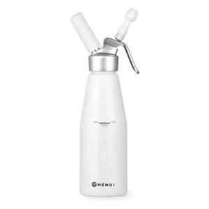 Bílá šlehačková láhev z hliníku Hendi Kitchen Line, 1 l