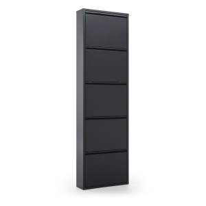 Antracitový kovový výklopný botník Rox – Kave Home