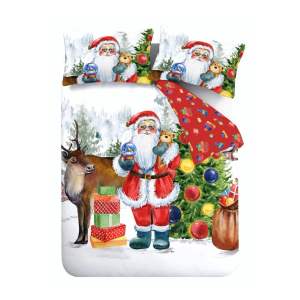 Povlečení na jednolůžko 135×200 cm Retro Santa – Catherine Lansfield