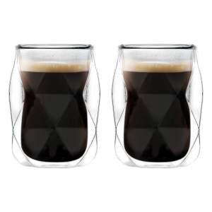 Dvoustěnné hrnky na espresso v sadě 2 ks 100 ml Geo – Vialli Design