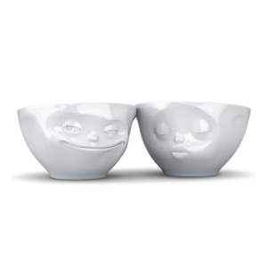 Sada 2 bílých zamilovaných misek z porcelánu 58products, objem 200 ml