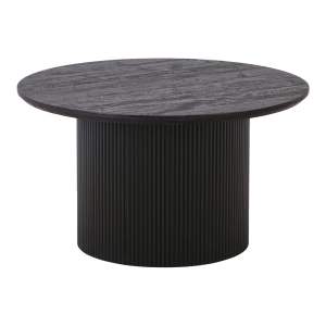 Tmavě hnědý kulatý konferenční stolek v dekoru topolu ø 80 cm Boavista – House Nordic