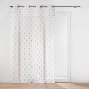 Bílo-růžová voálová záclona 140×240 cm Geokid – douceur d’intérieur