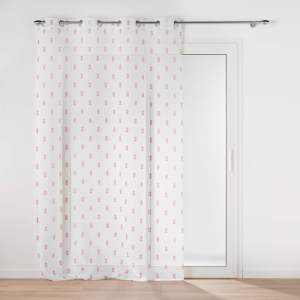 Bílo-růžová voálová záclona 140×240 cm Geokid – douceur d’intérieur