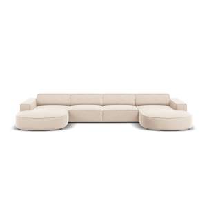 Béžová sametová rohová pohovka (do „U“) Jodie – Micadoni Home