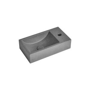 Tmavě šedé betonové umývátko 40×22 cm Crest – Sapho
