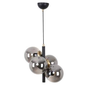 Černo-šedé závěsné svítidlo se skleněným stínidlem ø 15 cm Forte – Squid Lighting