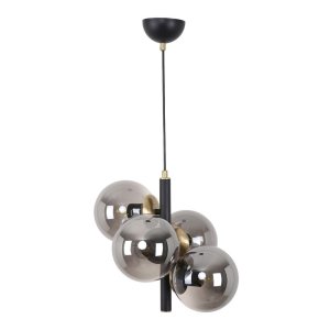 Černo-šedé závěsné svítidlo se skleněným stínidlem ø 15 cm Forte – Squid Lighting