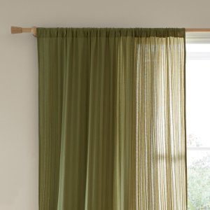 Khaki záclona 140×229 cm Zofia Broderie Anglaise – Pineapple Elephant