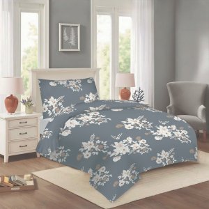 Šedé bavlněné povlečení na jednolůžko 140×200 cm Korin – Cotton House