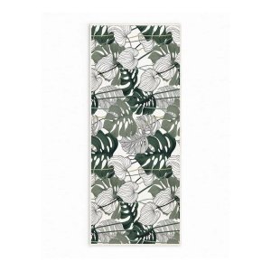 Bílo-zelený pratelný koberec 80×150 cm Monstera – Oyo Concept