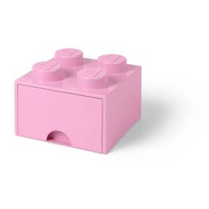 Světle růžový úložný box čtverec LEGO®