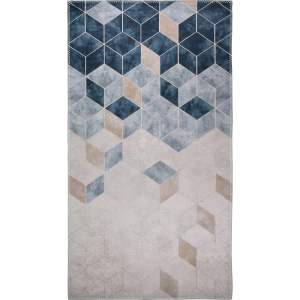 Tmavě modro-krémový pratelný koberec 180×120 cm – Vitaus